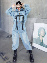 Women Stylish Zipper Removable Casual Jumpsuit